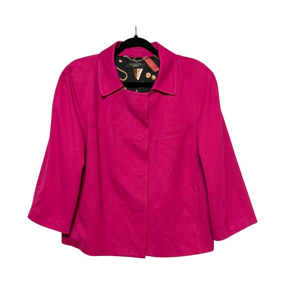 Talbots Office Siren Blazer Jacket Womens Size M Y2K Old Money Retro Preppy Luxe